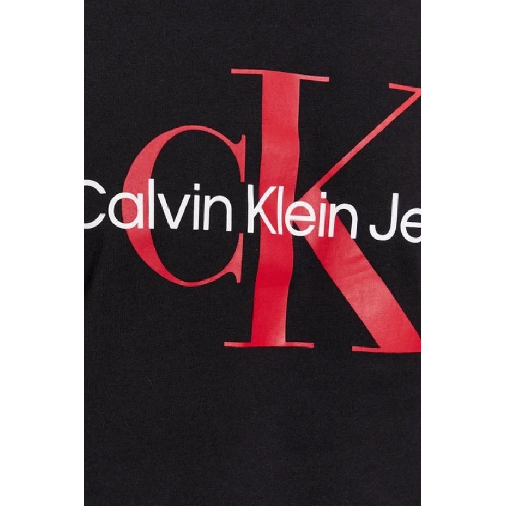 CALVIN KLEIN JEANS CORE MONOGRAM SLIM TEE T SHIRT BLACK RED